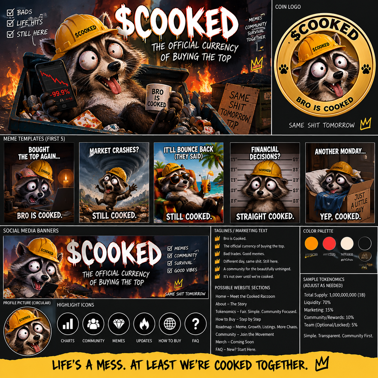 $COOKED meme collection and community brand artwork